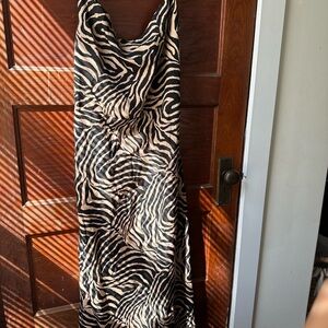 Zebra Print Black and White Dress